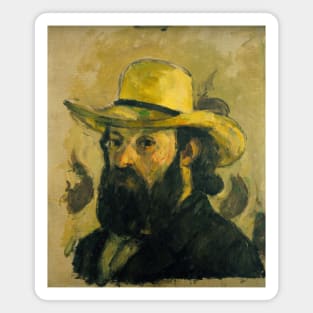 Self-Portrait in a Straw Hat by Paul Cezanne Magnet